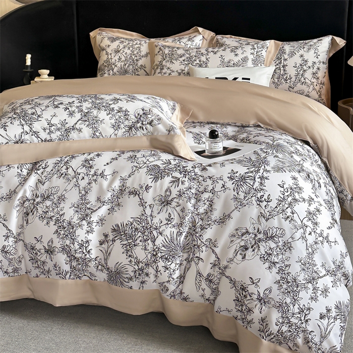 91家纺网 家纺一手货源 找家纺 蓝米卡夫 2026夏季新款50S天丝数码印花夏被夏凉被空调被四件套 华尔兹