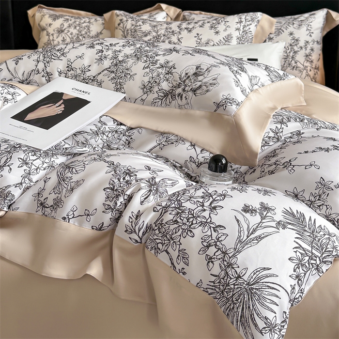 91家纺网 家纺一手货源 找家纺 蓝米卡夫 2026夏季新款50S天丝数码印花夏被夏凉被空调被四件套 华尔兹