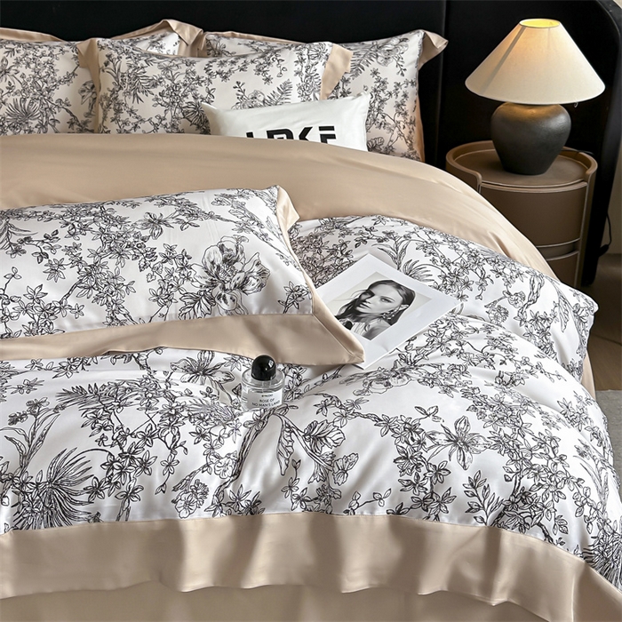 91家纺网 家纺一手货源 找家纺 蓝米卡夫 2026夏季新款50S天丝数码印花夏被夏凉被空调被四件套 华尔兹