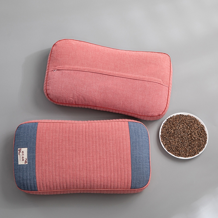 91家纺网 家纺一手货源 找家纺 （总）仁宇枕业 2026新款新品全棉简约款砂洗面包枕头水洗棉全荞麦颈椎枕头枕芯