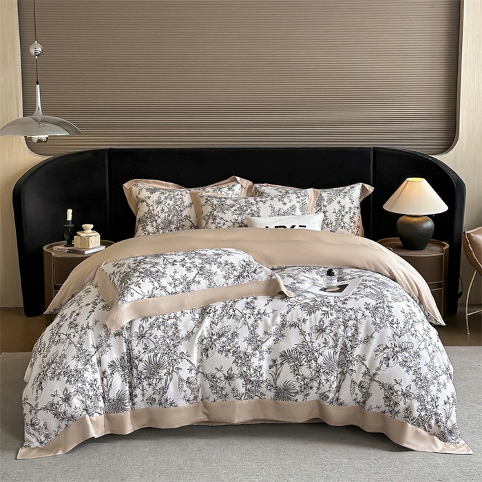 91家纺网 家纺一手货源 找家纺 蓝米卡夫 2026夏季新款50S天丝数码印花夏被夏凉被空调被四件套 华尔兹