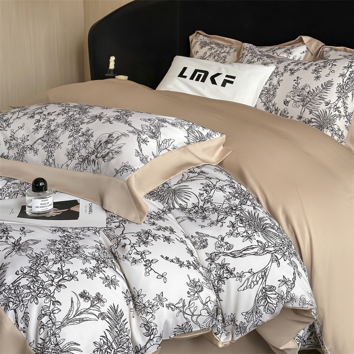 91家纺网 家纺一手货源 找家纺 蓝米卡夫 2026夏季新款50S天丝数码印花夏被夏凉被空调被四件套 华尔兹