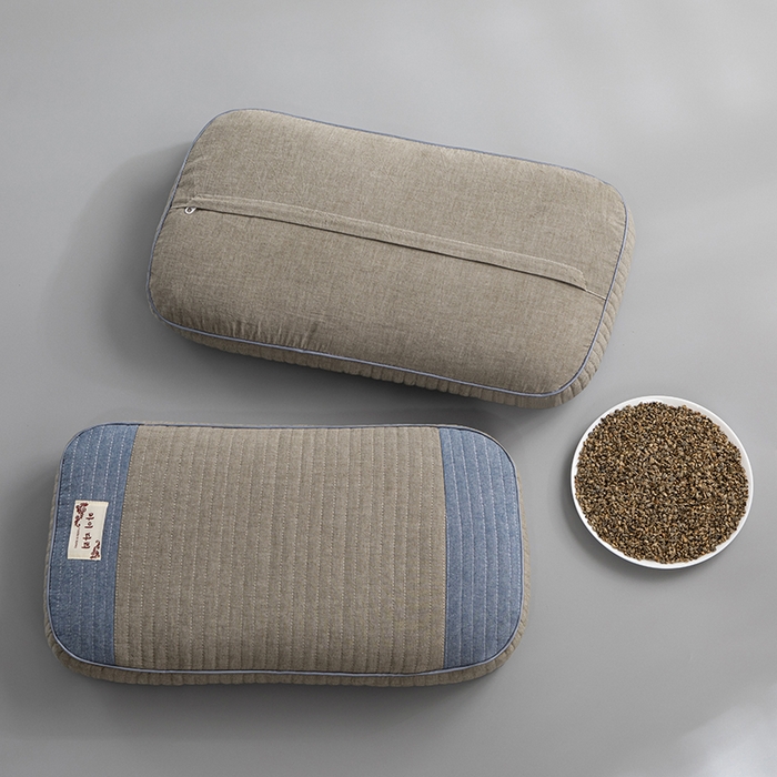 91家纺网 家纺一手货源 找家纺 （总）仁宇枕业 2026新款新品全棉简约款砂洗面包枕头水洗棉全荞麦颈椎枕头枕芯