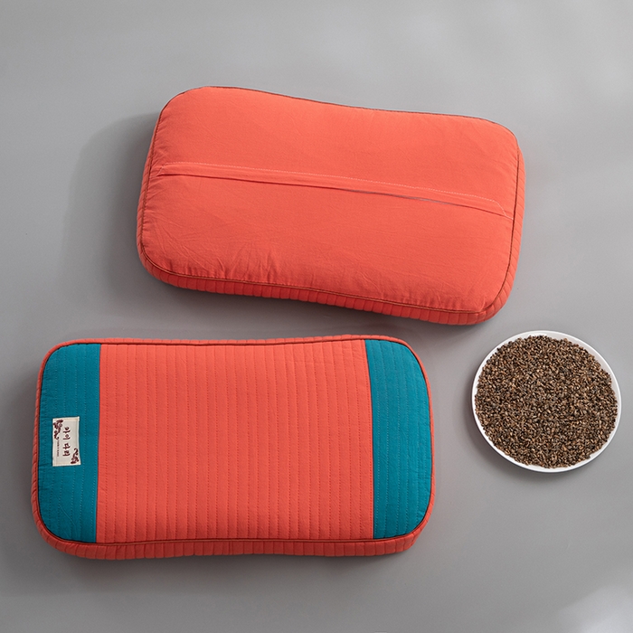 91家纺网 家纺一手货源 找家纺 （总）仁宇枕业 2026新款新品全棉简约款砂洗面包枕头水洗棉全荞麦颈椎枕头枕芯