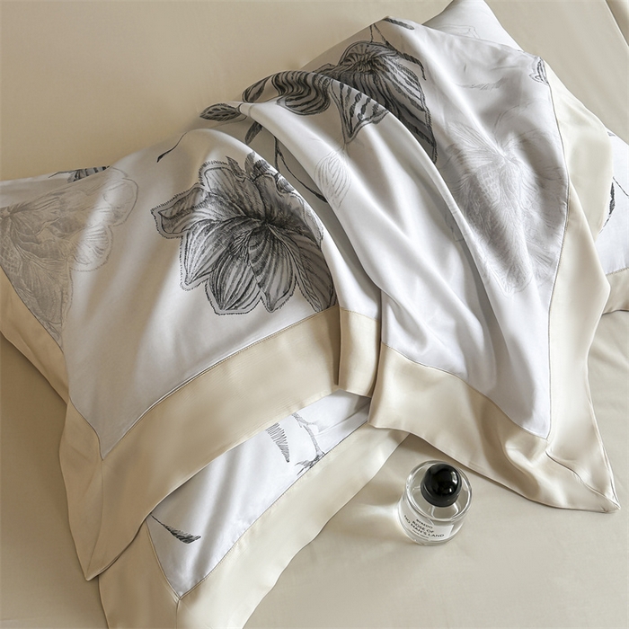 91家纺网 家纺一手货源 找家纺 蓝米卡夫 2026夏季新款50S天丝数码印花夏被夏凉被空调被四件套 澜晚-灰