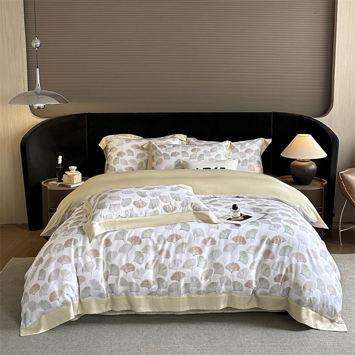 91家纺网 家纺一手货源 找家纺 蓝米卡夫 2026夏季新款50S天丝数码印花夏被夏凉被空调被四件套 林间秘信-粉