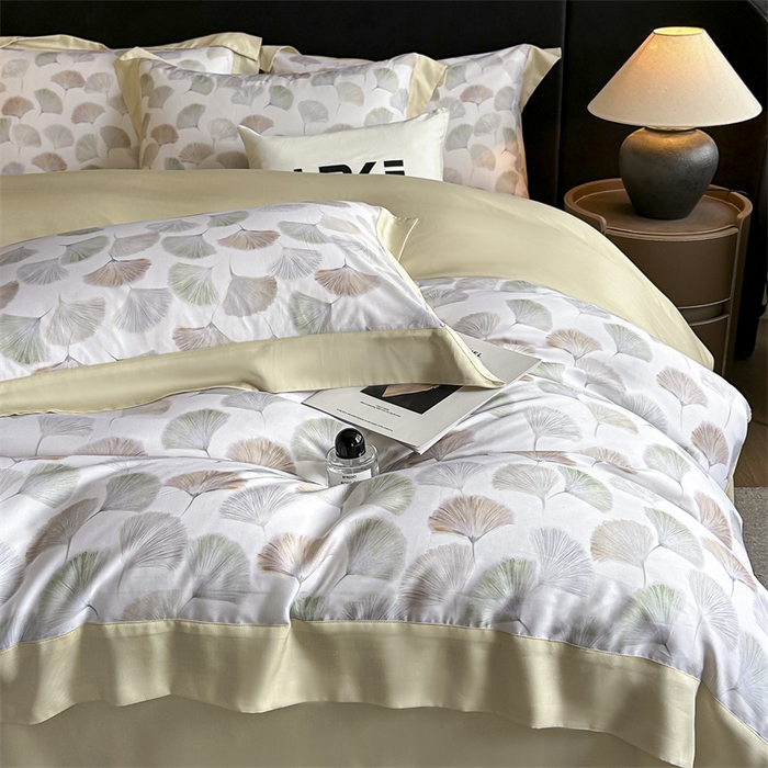 91家纺网 家纺一手货源 找家纺 蓝米卡夫 2026夏季新款50S天丝数码印花夏被夏凉被空调被四件套 林间秘信-粉