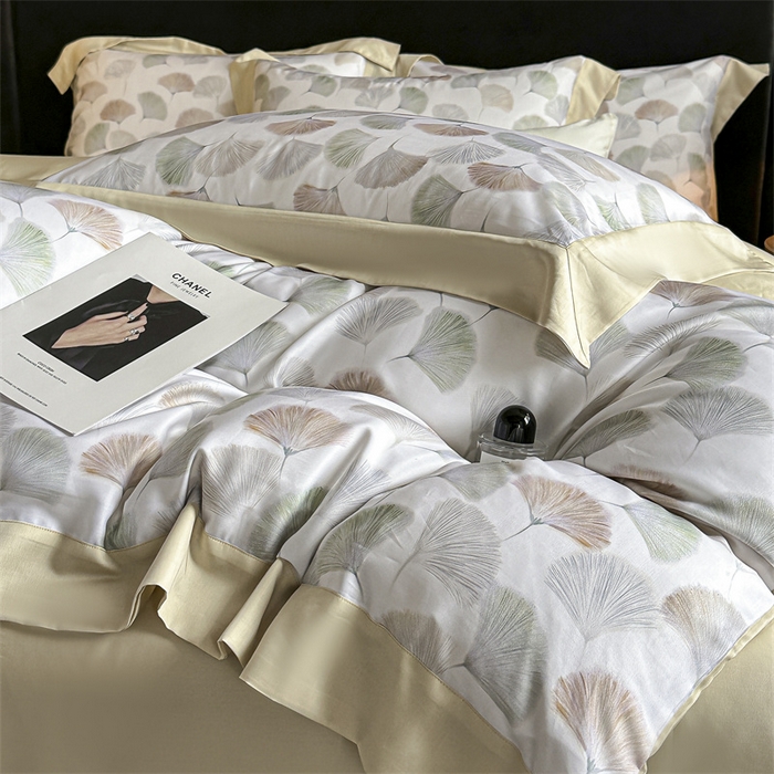 91家纺网 家纺一手货源 找家纺 蓝米卡夫 2026夏季新款50S天丝数码印花夏被夏凉被空调被四件套 林间秘信-粉