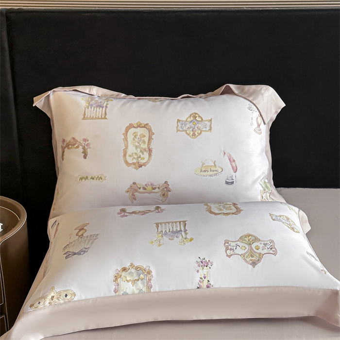 91家纺网 家纺一手货源 找家纺 蓝米卡夫 2026夏季新款50S天丝数码印花夏被夏凉被空调被四件套 洛丽塔-粉