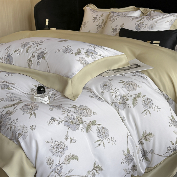 蓝米卡夫 2026夏季新款50S天丝数码印花夏被夏凉被空调被四件套 曼妮-紫