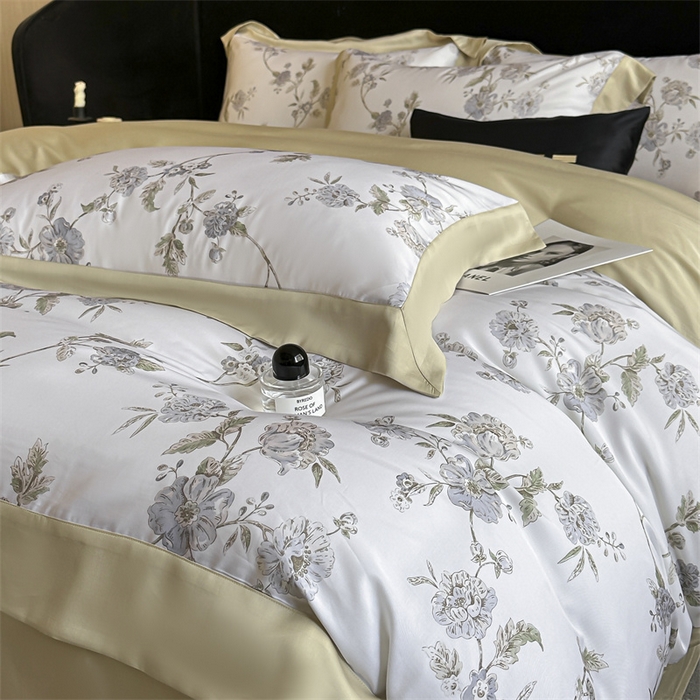 91家纺网 家纺一手货源 找家纺 蓝米卡夫 2026夏季新款50S天丝数码印花夏被夏凉被空调被四件套 曼妮-紫