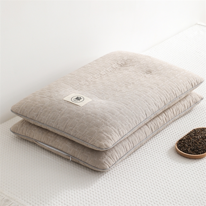 91家纺网 家纺一手货源 找家纺 （总）仁宇枕业 2026新款新品简约款棉麻全荞麦枕头枕芯