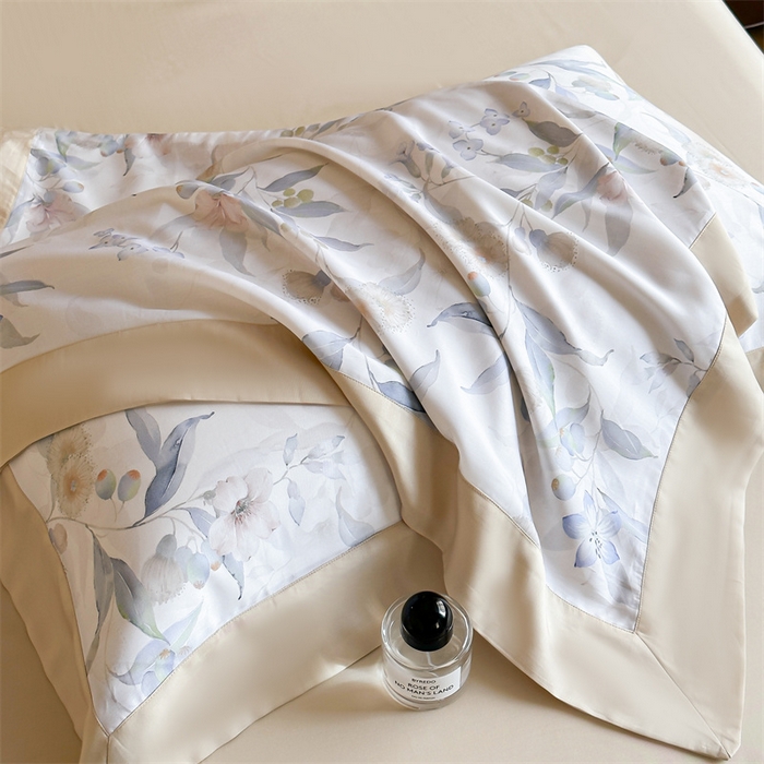 91家纺网 家纺一手货源 找家纺 蓝米卡夫 2026夏季新款50S天丝数码印花夏被夏凉被空调被四件套 蔓悦-兰