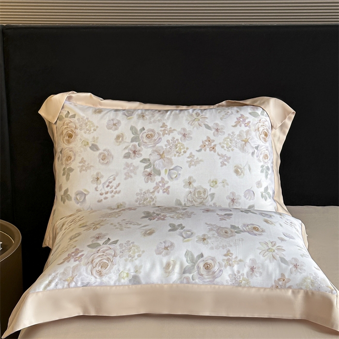 91家纺网 家纺一手货源 找家纺 蓝米卡夫 2026夏季新款50S天丝数码印花夏被夏凉被空调被四件套 念池花-粉