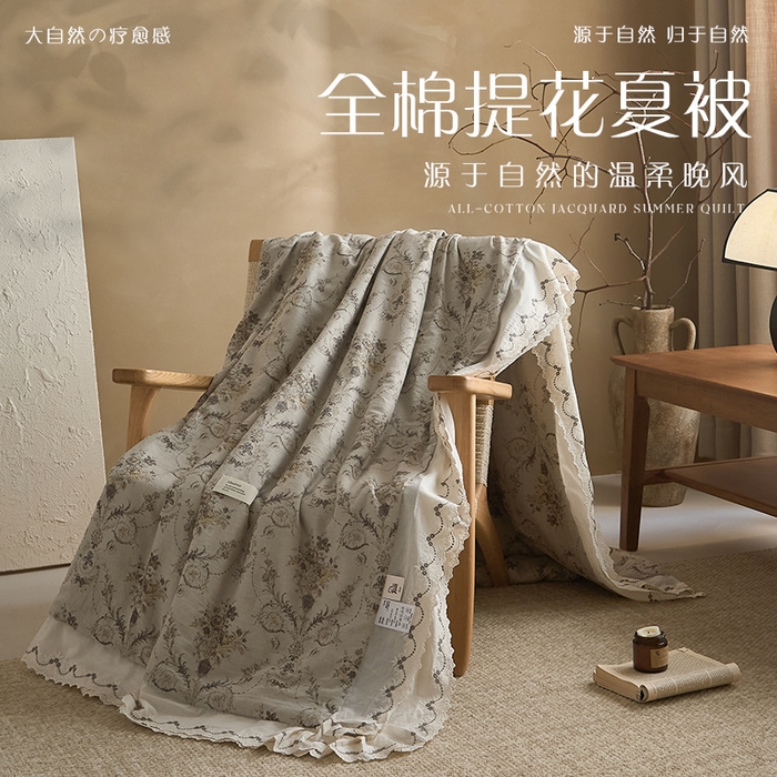 （总）大彩家居 2026新款全棉提花棉麻夏被夏凉被空调被