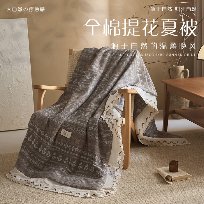 91家纺网 家纺一手货源 找家纺 （总）大彩家居 2026新款全棉提花棉麻夏被夏凉被空调被