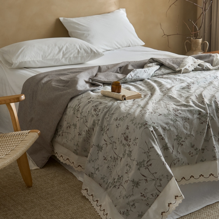 91家纺网 家纺一手货源 找家纺 大彩家居 2026新款全棉提花棉麻夏被夏凉被空调被 微风晚蝉