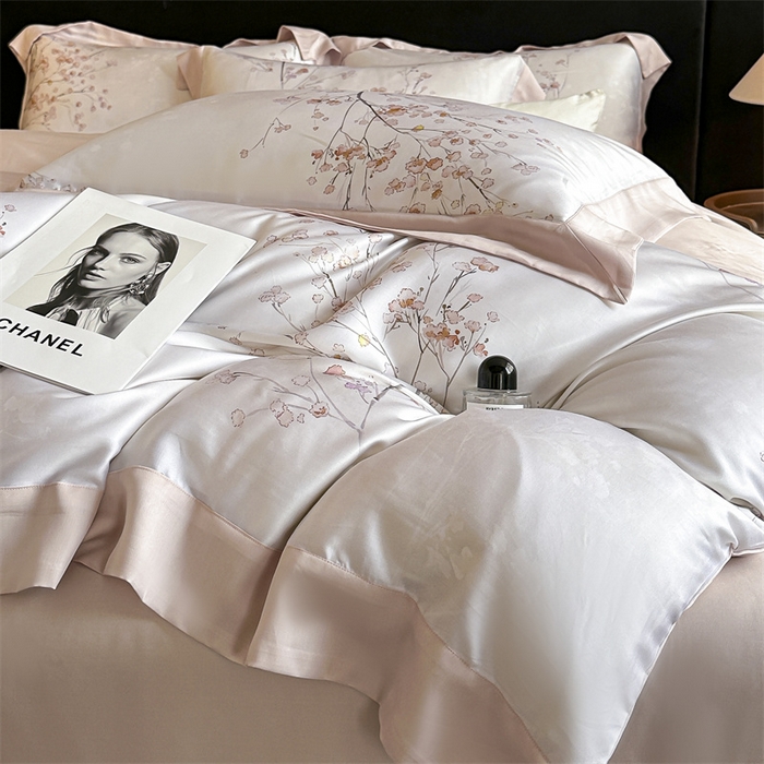 91家纺网 家纺一手货源 找家纺 蓝米卡夫 2026夏季新款50S天丝数码印花夏被夏凉被空调被四件套 堂影寻-粉