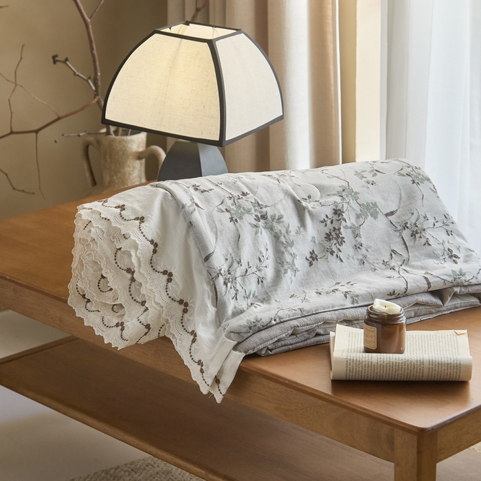 91家纺网 家纺一手货源 找家纺 大彩家居 2026新款全棉提花棉麻夏被夏凉被空调被 微风晚蝉