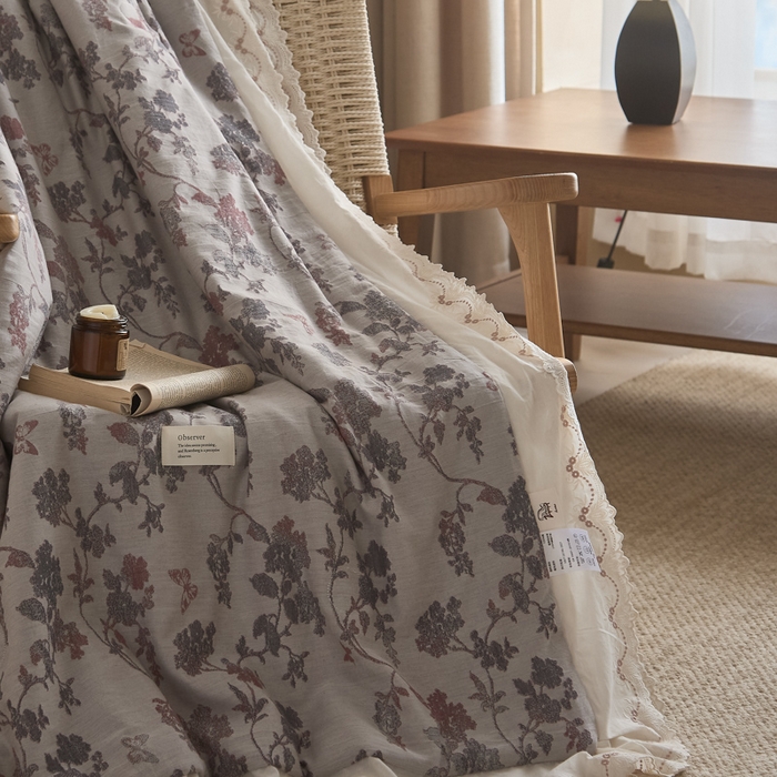 91家纺网 家纺一手货源 找家纺 大彩家居 2026新款全棉提花棉麻夏被夏凉被空调被 暮色暗香