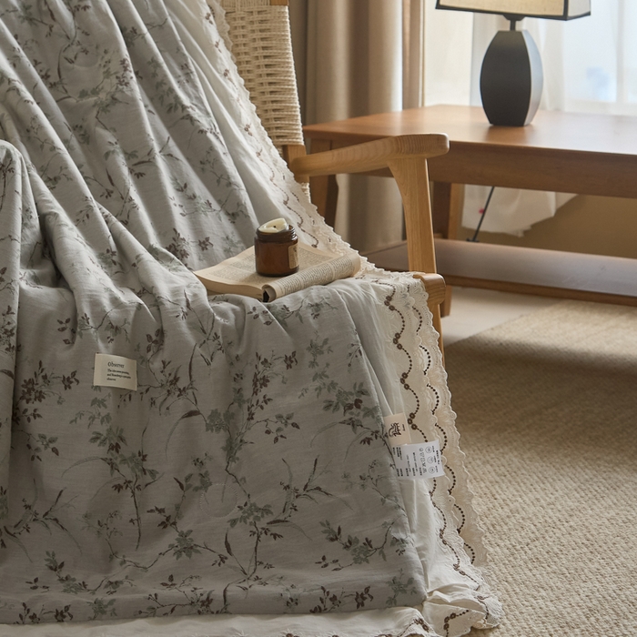 91家纺网 家纺一手货源 找家纺 大彩家居 2026新款全棉提花棉麻夏被夏凉被空调被 微风晚蝉