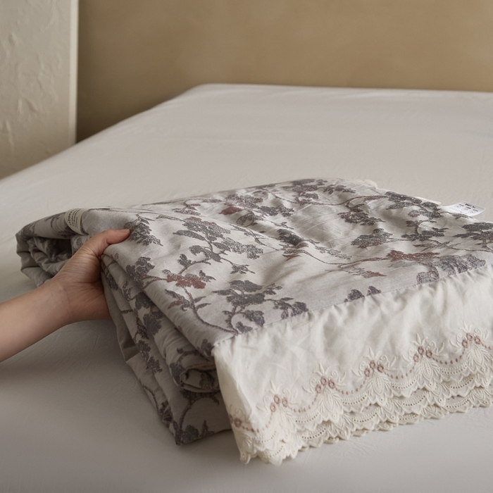 91家纺网 家纺一手货源 找家纺 大彩家居 2026新款全棉提花棉麻夏被夏凉被空调被 暮色暗香