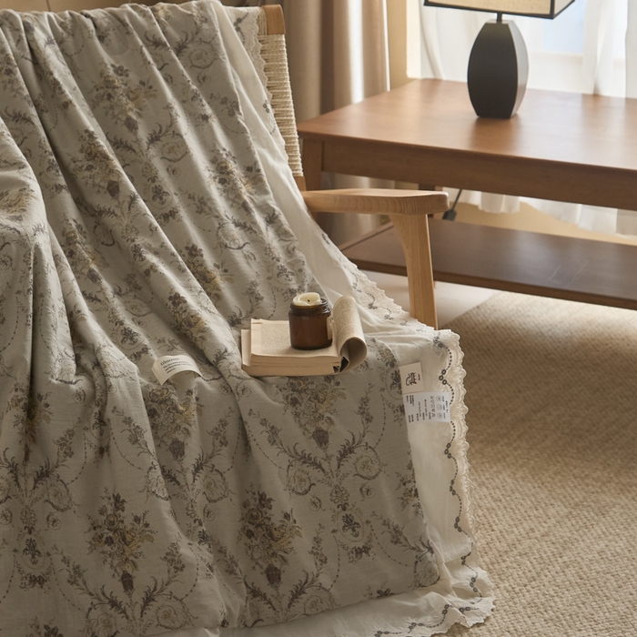 91家纺网 家纺一手货源 找家纺 大彩家居 2026新款全棉提花棉麻夏被夏凉被空调被 宫廷舞曲