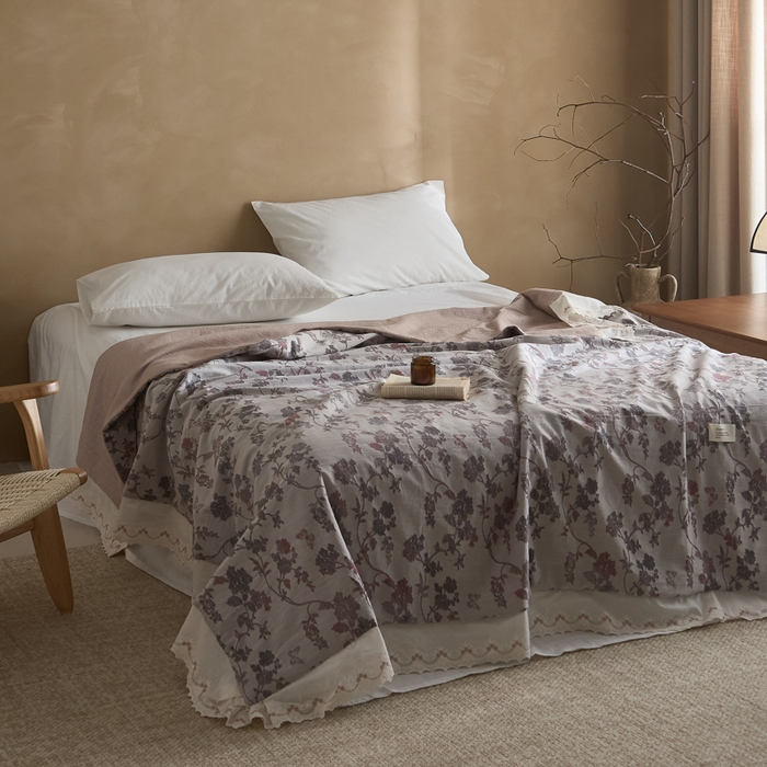 91家纺网 家纺一手货源 找家纺 大彩家居 2026新款全棉提花棉麻夏被夏凉被空调被 暮色暗香