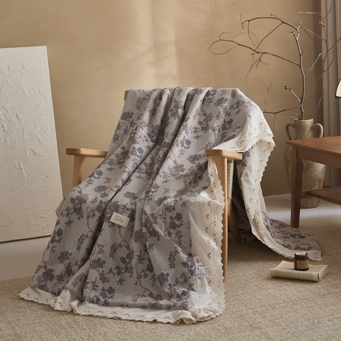 91家纺网 家纺一手货源 找家纺 大彩家居 2026新款全棉提花棉麻夏被夏凉被空调被 暮色暗香