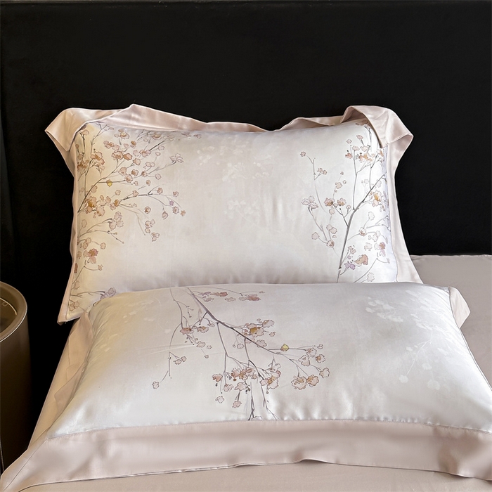 91家纺网 家纺一手货源 找家纺 蓝米卡夫 2026夏季新款50S天丝数码印花夏被夏凉被空调被四件套 堂影寻-粉