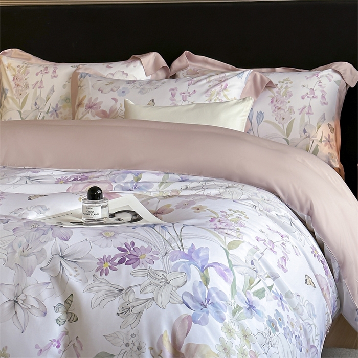 91家纺网 家纺一手货源 找家纺 蓝米卡夫 2026夏季新款50S天丝数码印花夏被夏凉被空调被四件套 晓梦-米