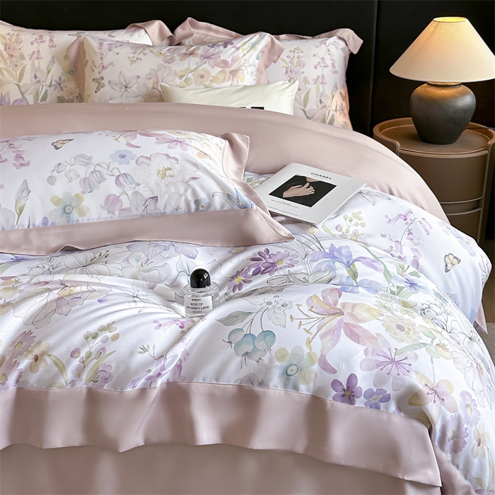 91家纺网 家纺一手货源 找家纺 蓝米卡夫 2026夏季新款50S天丝数码印花夏被夏凉被空调被四件套 晓梦-米