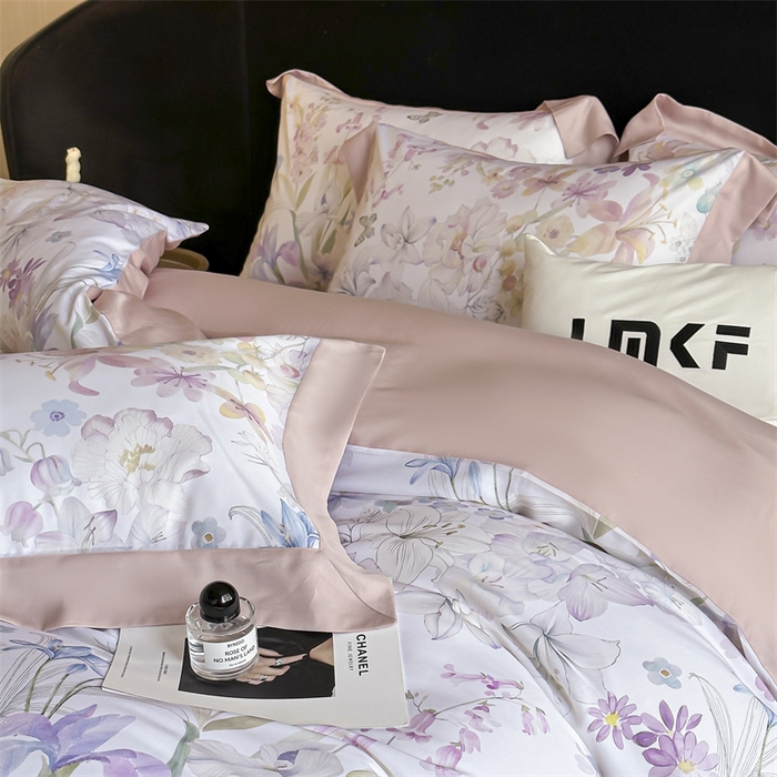 91家纺网 家纺一手货源 找家纺 蓝米卡夫 2026夏季新款50S天丝数码印花夏被夏凉被空调被四件套 晓梦-米