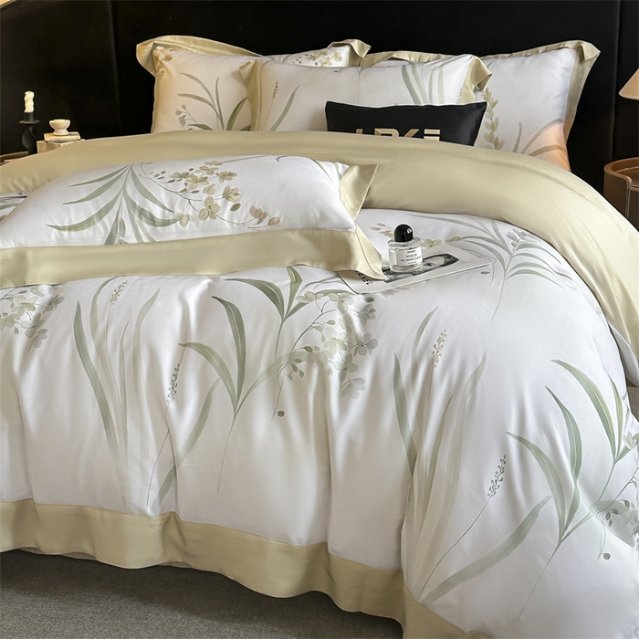 91家纺网 家纺一手货源 找家纺 蓝米卡夫 2026夏季新款50S天丝数码印花夏被夏凉被空调被四件套 寻春色