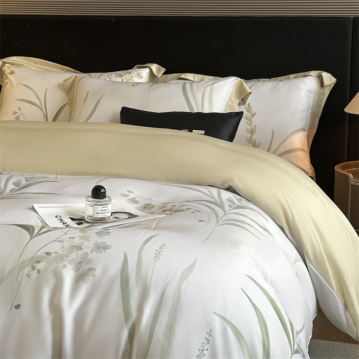 91家纺网 家纺一手货源 找家纺 蓝米卡夫 2026夏季新款50S天丝数码印花夏被夏凉被空调被四件套 寻春色