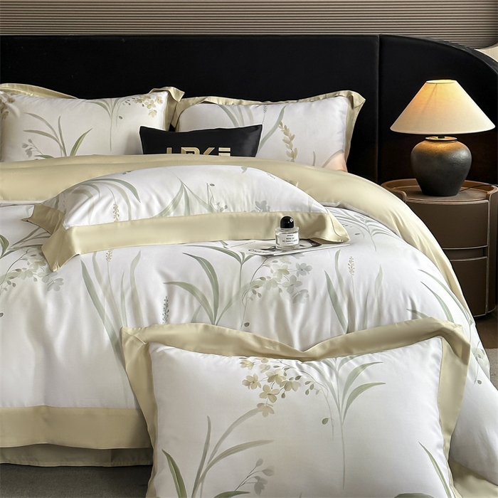 91家纺网 家纺一手货源 找家纺 蓝米卡夫 2026夏季新款50S天丝数码印花夏被夏凉被空调被四件套 寻春色