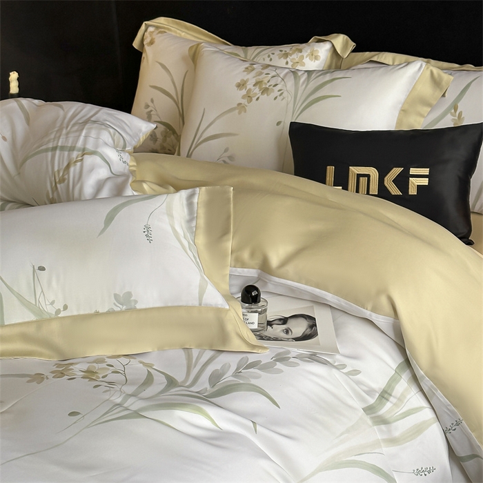 91家纺网 家纺一手货源 找家纺 蓝米卡夫 2026夏季新款50S天丝数码印花夏被夏凉被空调被四件套 寻春色