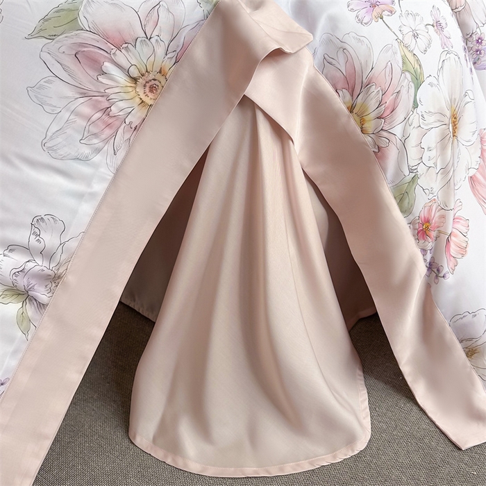 91家纺网 家纺一手货源 找家纺 蓝米卡夫 2026夏季新款50S天丝数码印花夏被夏凉被空调被四件套 雅致-米