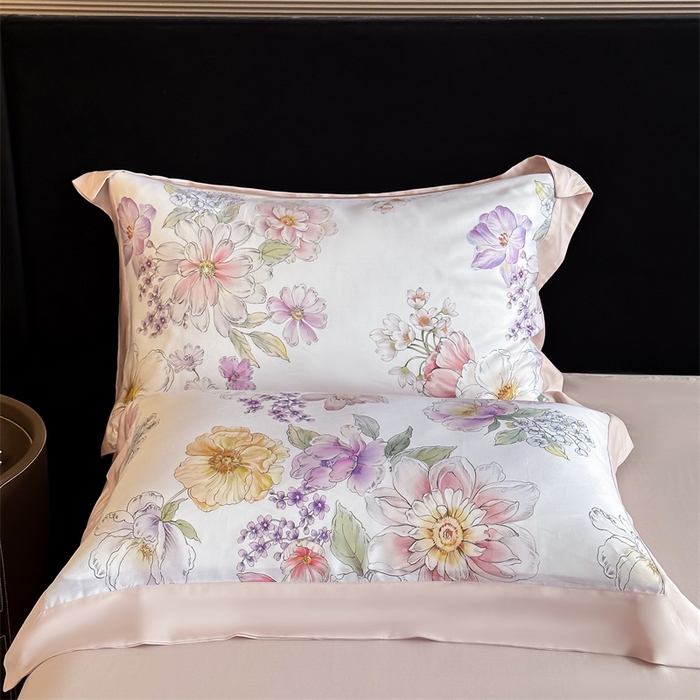 91家纺网 家纺一手货源 找家纺 蓝米卡夫 2026夏季新款50S天丝数码印花夏被夏凉被空调被四件套 雅致-米