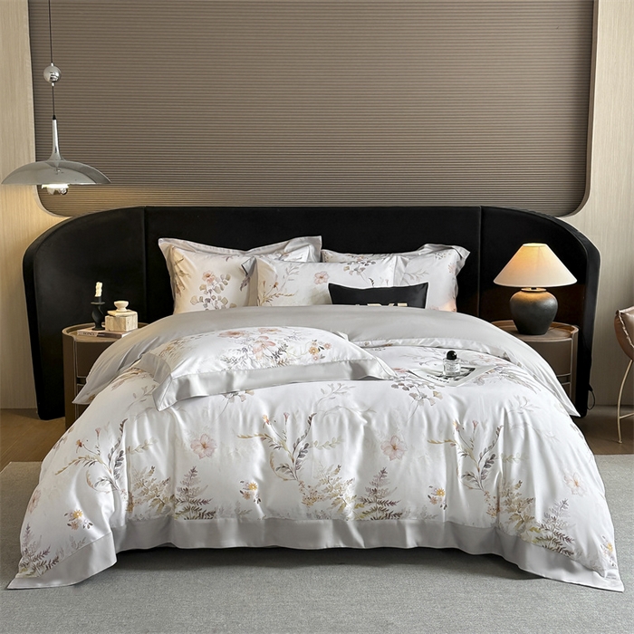 91家纺网 家纺一手货源 找家纺 蓝米卡夫 2026夏季新款50S天丝数码印花夏被夏凉被空调被四件套 烟花间-粉