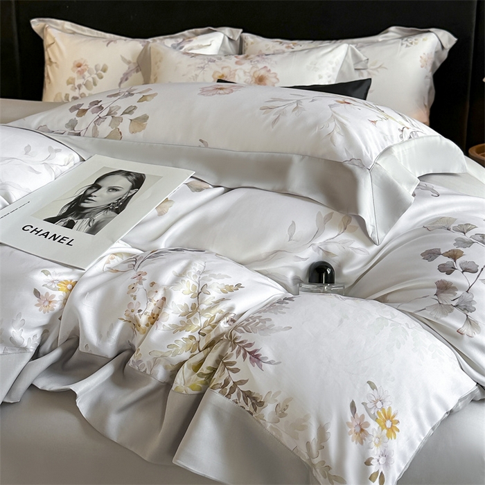 91家纺网 家纺一手货源 找家纺 蓝米卡夫 2026夏季新款50S天丝数码印花夏被夏凉被空调被四件套 烟花间-粉