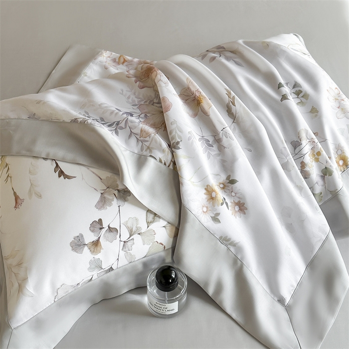 91家纺网 家纺一手货源 找家纺 蓝米卡夫 2026夏季新款50S天丝数码印花夏被夏凉被空调被四件套 烟花间-粉