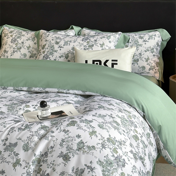91家纺网 家纺一手货源 找家纺 蓝米卡夫 2026夏季新款50S天丝数码印花夏被夏凉被空调被四件套 玉鉴清秋