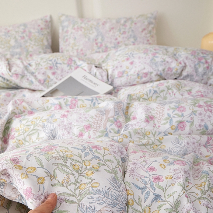 91家纺网 家纺一手货源 找家纺 （总）一米阳光 2026年春夏新款小清新全AA版全棉纯棉四件套