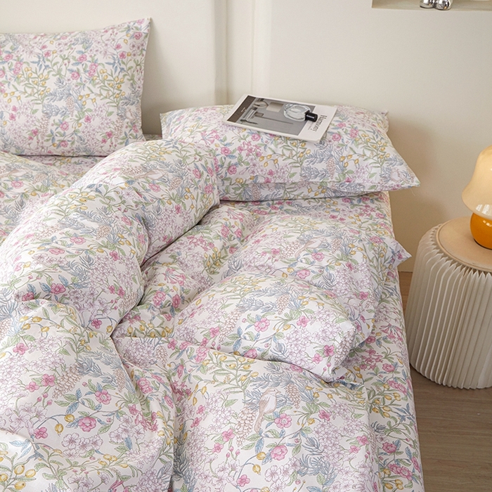 91家纺网 家纺一手货源 找家纺 （总）一米阳光 2026年春夏新款小清新全AA版全棉纯棉四件套