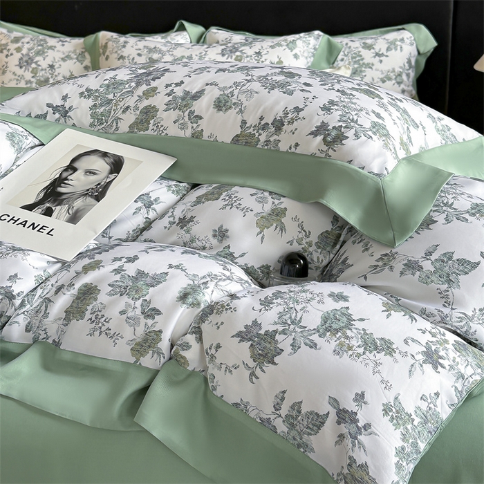 91家纺网 家纺一手货源 找家纺 蓝米卡夫 2026夏季新款50S天丝数码印花夏被夏凉被空调被四件套 玉鉴清秋