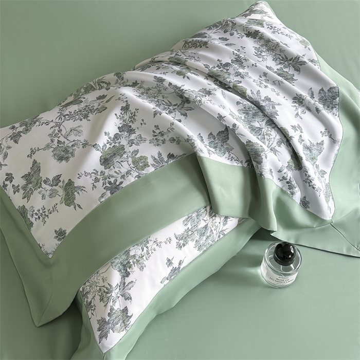 91家纺网 家纺一手货源 找家纺 蓝米卡夫 2026夏季新款50S天丝数码印花夏被夏凉被空调被四件套 玉鉴清秋