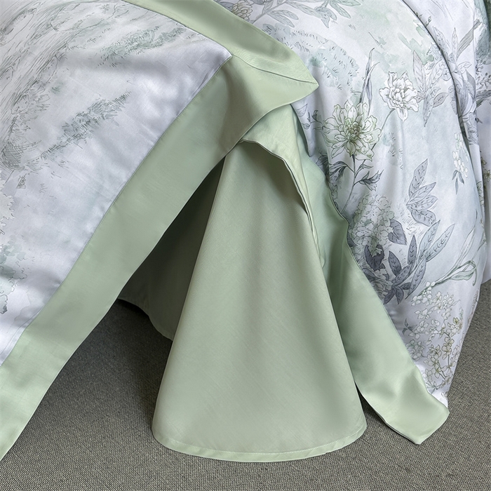 91家纺网 家纺一手货源 找家纺 蓝米卡夫 2026夏季新款50S天丝数码印花夏被夏凉被空调被四件套 远山黛-兰