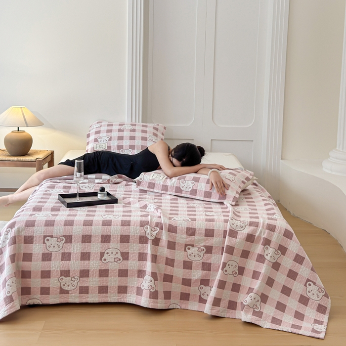 91家纺网 家纺一手货源 找家纺 （总）乐家毛巾被（工厂自产自销） 2026新款精梳安心棉色织提花床盖毛巾被两用