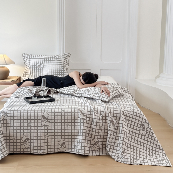 91家纺网 家纺一手货源 找家纺 （总）乐家毛巾被（工厂自产自销） 2026新款精梳安心棉色织提花床盖毛巾被两用